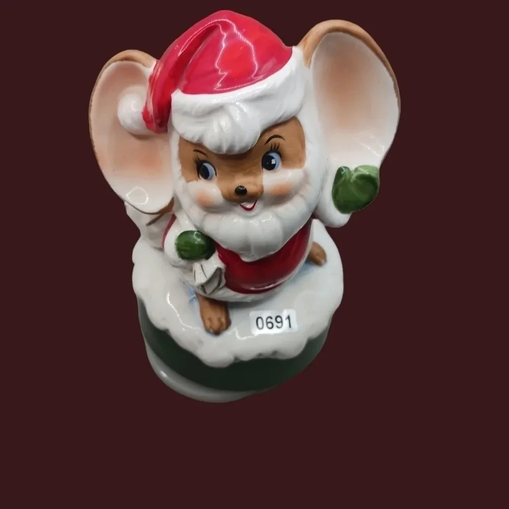 Vtg christmas mice santa musical play set of 2